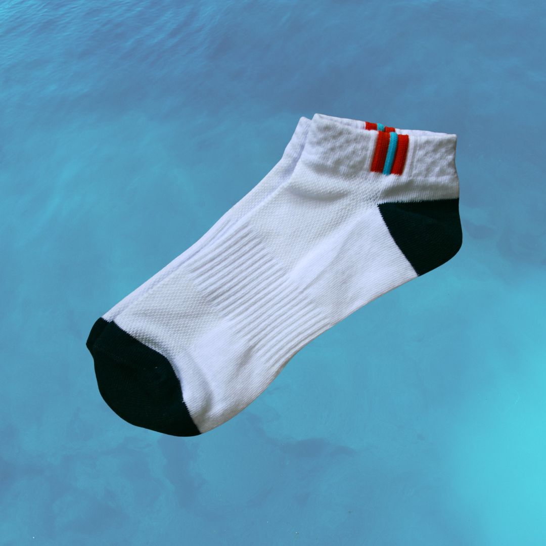 1 par de calcetines bambú tobilleros de color blanco