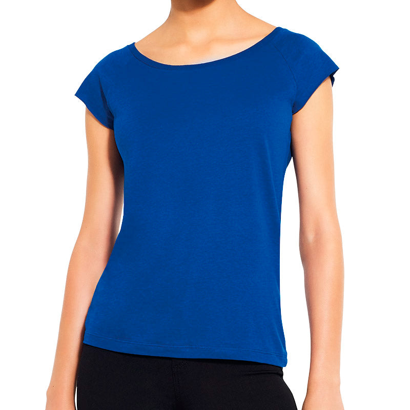 Camiseta básica mujer color azul