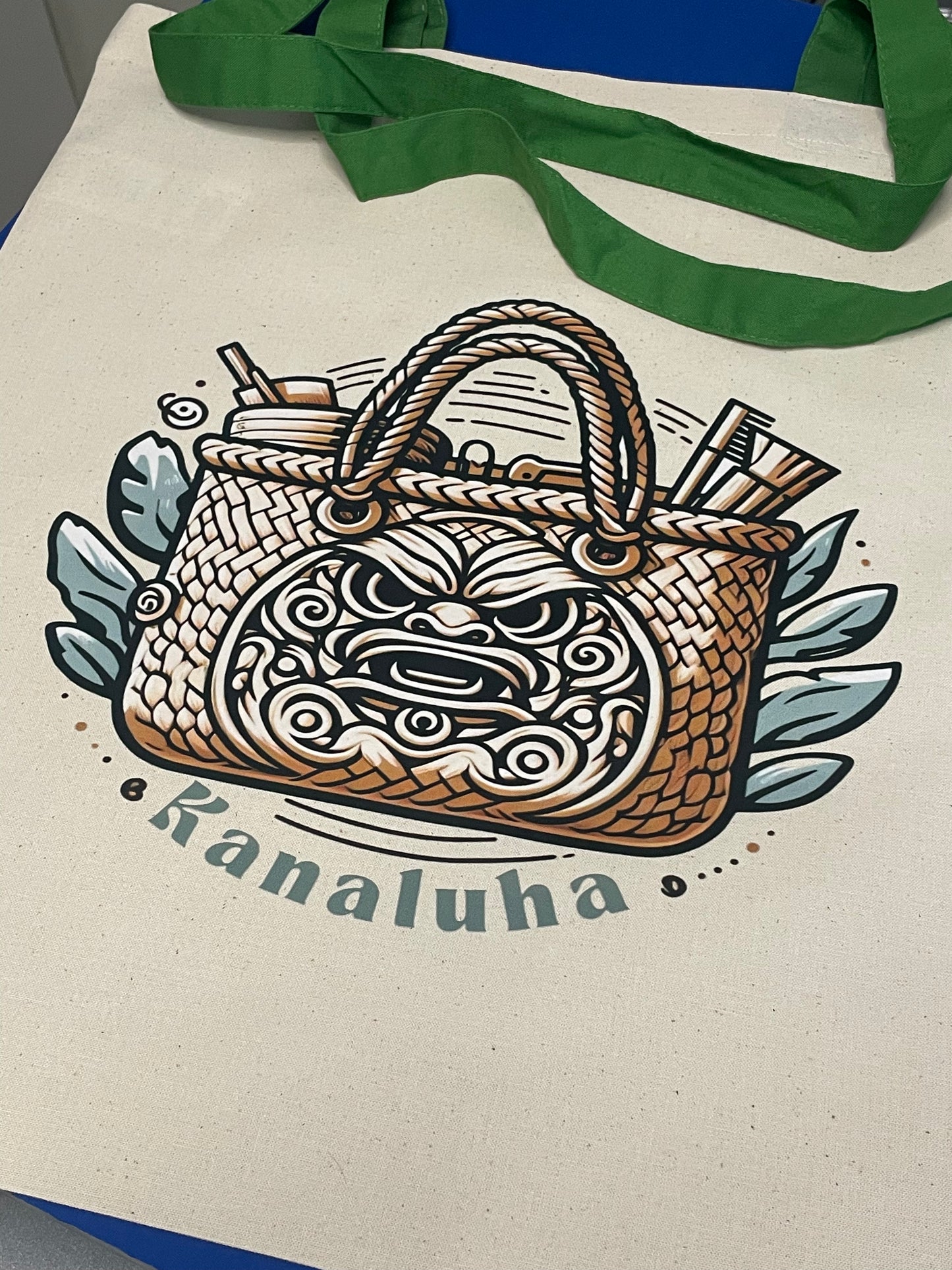 Bolso de compra orgánico KIKAPU con asas verdes