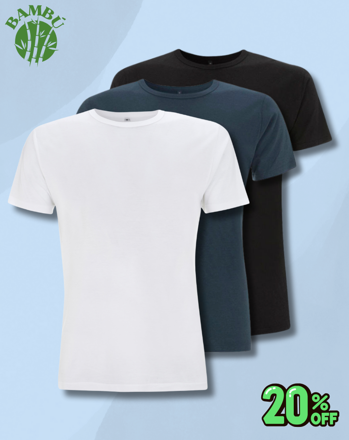 Pack 3 Camisetas básicas de bambú
