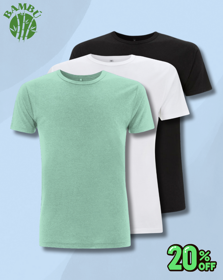 Pack 3 Camisetas básicas de bambú