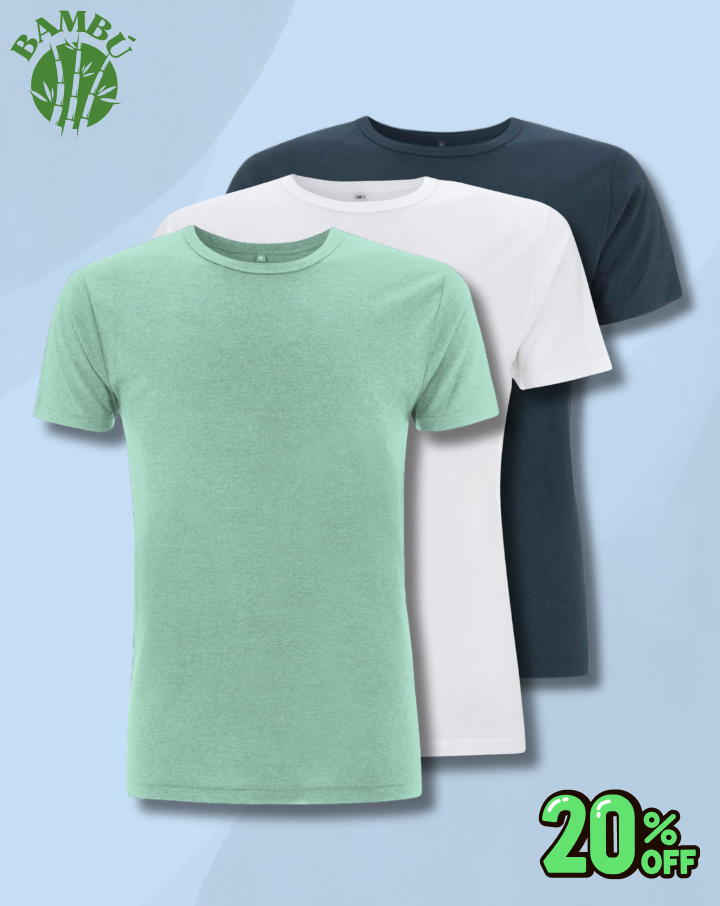 Pack 3 Camisetas básicas de bambú