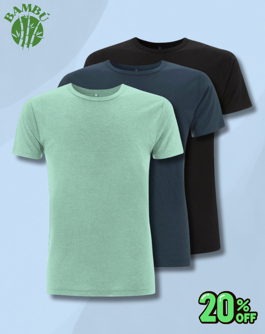 Pack 3 Camisetas básicas de bambú