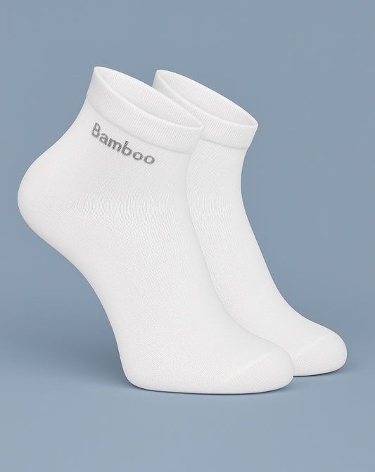 Calcetines bambú tobilleros blancos.