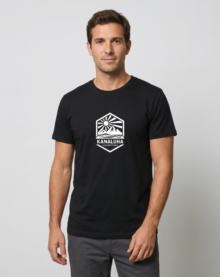 camiseta bambu negra maunten kanaluha frontal