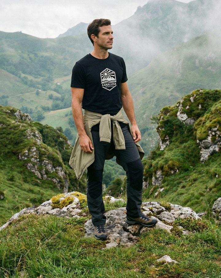 camiseta bambu transpirable hombre montaña