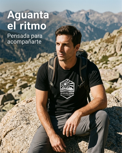 camiseta bambu transpirable hombre montaña - aguanta el ritmo
