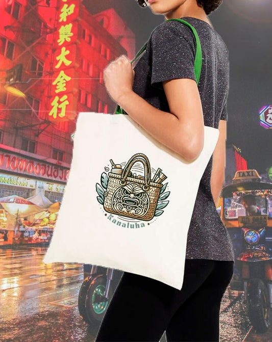 Bolso de compra orgánico KIKAPU con asas verdes