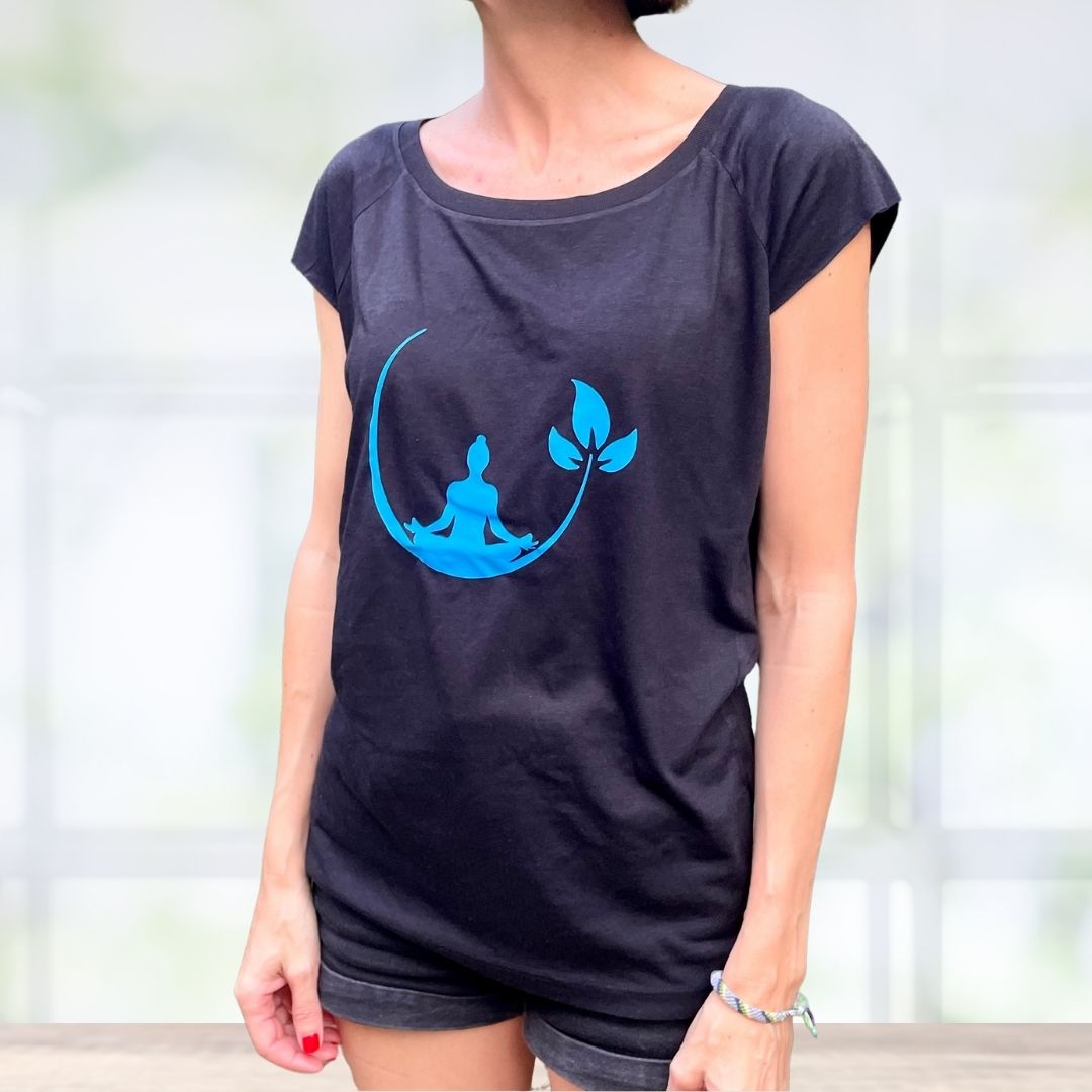 Camiseta Yoga ecológica Padmasana, tejido de fibra de bambú. – Kanaluha